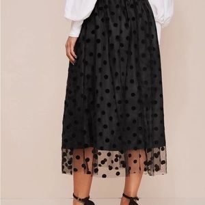 Black tulle floral skirt